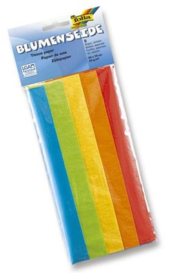Folia 91025 Blumenseide - 50 x 70 cm, 5 Bogen, farbig sortiert
