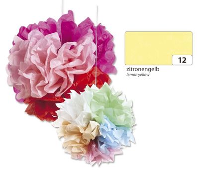 Folia 91012 Blumenseide - 50 x 70 cm, 5 Bogen, zitronengelb