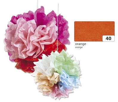 Folia 91040 Blumenseide - 50 x 70 cm, 5 Bogen, orange