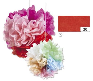 Folia 91020 Blumenseide - 50 x 70 cm, 5 Bogen, rot