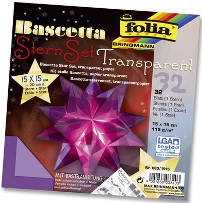 Folia 860/1515 Bascetta Stern - violett, transparent, Ø 20 cm
