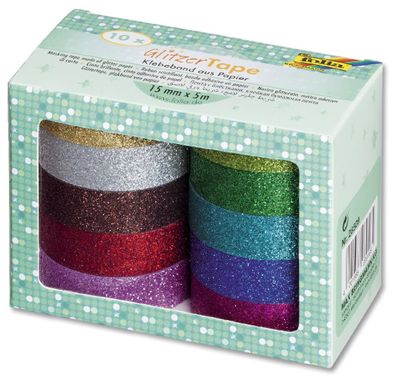 Folia 28509 Klebeband Glitter 10er-Set