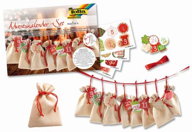 Folia 63121 Adventskalender Bastelset natur