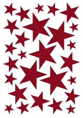 Herma 15099 15129 Sticker MAGIC Sterne - rot, glittery(P)