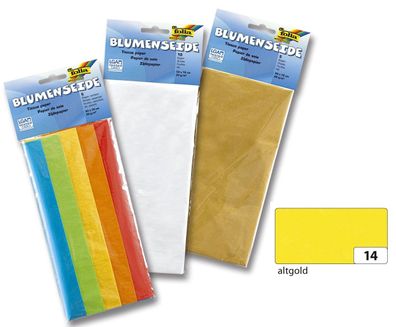 Folia 90014 Blumenseide - 50 x 70 cm, 26 Bogen, altgold