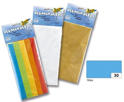 Folia 90030 Blumenseide - 50 x 70 cm, 26 Bogen, blau