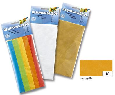 Folia 90018 Blumenseide - 50 x 70 cm, 26 Bogen, maisgelb