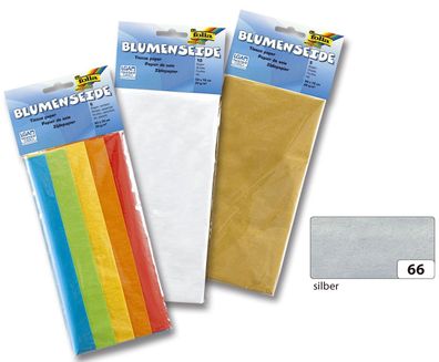 Folia 90066 Blumenseide - 50 x 70 cm, 26 Bogen, silber