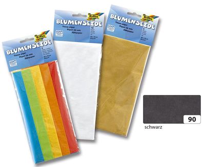 Folia 90090 Blumenseide - 50 x 70 cm, 26 Bogen, schwarz