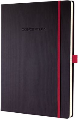 SIGEL CO660 Notizbuch Conceptum Red Edition - ca. A4, kariert, schwarz, Hardcover