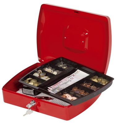 Q-Connect® KF04253 Geldkassette - 325 x 235 x 85mm, rot