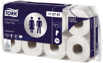 Tork® 110767 Advanced Toilettenpapier - 2 lagig, weich, geprägt, 8 x 8 Rollen