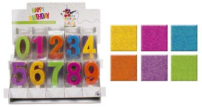 Geburtstagskerze Zahlen 0-9 sort