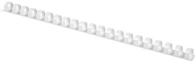 Q-Connect® KF24021 Plastik-Binderücken, 10 mm, für 65 Blatt, weiß, 100 Stück