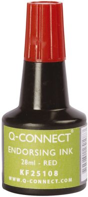 Q-Connect® KF25108 Stempelfarbe - ohne Öl, 28 ml, rot