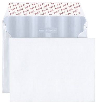 Elco 48483 Versandtasche documento - C5 plus, weiß, 120 g/qm, Haftklebung, 20 mm Seit