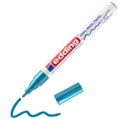 EDDING 751-9-010 Glanzlackmarker 751, 1-2mm, Rundspitze, hellblau
