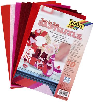 Folia 520492 Filz Ton in Ton 20x30cm rot