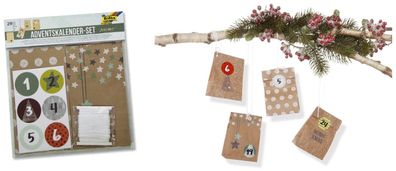 Folia 9396 Adventskalender Bastel-Set "Nature" - 24 Tüten