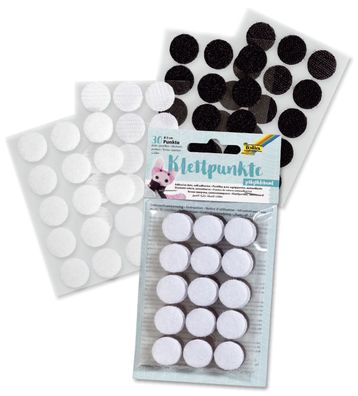 Folia 2301 Klettpunkte Ø 2 cm 30 Stück schwarz/weiß sortiert selbstklebend(S)