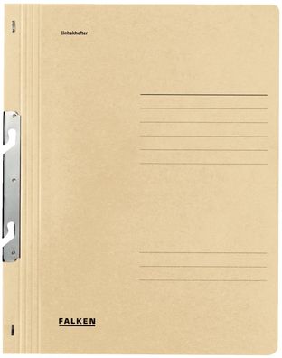 Falken 80000854 Einhakhefter A4 1/1 Vorderdeckel kfm. Heftung, chamois, Manilakarton,