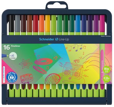 Schneider 191092 Fineliner Line-Up - 0,4 mm, 16 Stück, sortiert