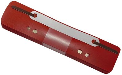 Q-Connect® 2012500310 Heftstreifen Kunststoff, kurz - Deckleiste aus Kunststoff, rot,