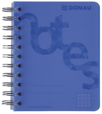 DONAU 7527201-10 Collegeblock PP Cover - A6, kariert, blau