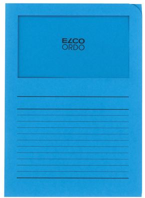 Elco 29489.32 Sichtmappen Ordo classico - blau, 120g, 100 Stück, Sichtfenster und Lin