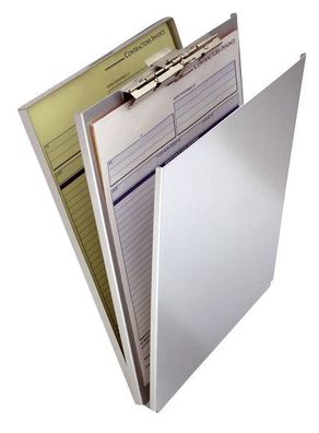 Läufer 30018 Klemmbrett - Formularhalter mit Fach und Zwischenlage, Aluminium