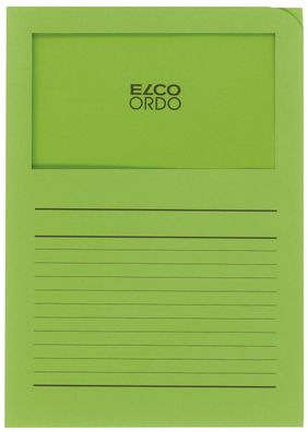 Elco 29489.62 Sichtmappen Ordo classico - grün, 120g, 100 Stück, Sichtfenster und Lin