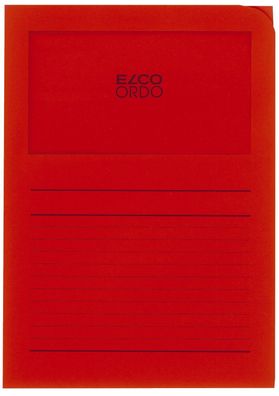 Elco 29489.92 Sichtmappen Ordo classico - rot, 120g, 100 Stück, Sichtfenster und Lini