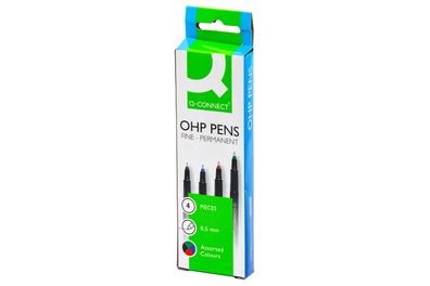 Q-Connect® KF01066 Faserschreiber - permanent, ca. 0,7 mm (F), 4er Pack