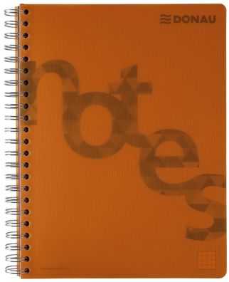 DONAU 7525201-12 Collegeblock PP Cover - A4, kariert, orange