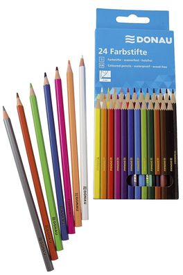 DONAU 3810001-99 Farbstifte - 5 mm, 24 Farben, Kartonetui