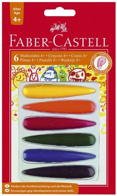 Faber-Castell 120404 Malkreide "Finger" - 6 Stück sortiert