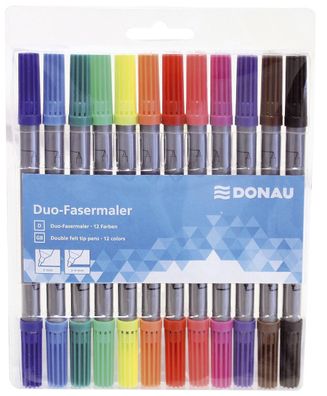 DONAU 5120100-99 Duo-Faserschreiber - Etui 12 Stück