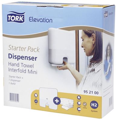 Tork® 952100 Elevation Starter Pack Handtuchspender Interfold Mini - weiß