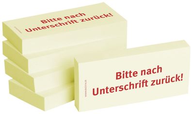 1301010141 Haftnotizen "Bitte nach Unterschrift zurück" - 75 x 35 mm, 5x 100 Blatt