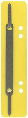 Q-Connect® 1012500210 Heftstreifen Kunststoff, kurz - Deckleiste aus Metall, gelb, 25