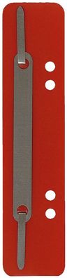 Q-Connect® 1012500310 Heftstreifen Kunststoff, kurz - Deckleiste aus Metall, rot, 25