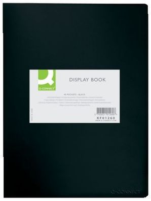 Q-Connect® KF01260 Sichtbuch - 40 Hüllen, Einband PP, 450 mym, schwarz