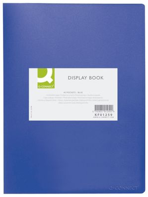 Q-Connect® KF01259 Sichtbuch - 40 Hüllen, Einband PP, 450 mym, blau