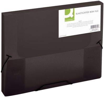 Q-Connect® KF02309 Sammelbox - A4, 250 Blatt, PP, schwarz transluzent