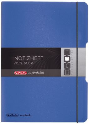 Herlitz 11361441 Notizheft flex PP A4 liniert/kariert 2x 40 Blatt blau