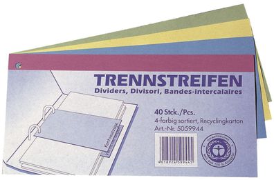 Q-Connect® 5059944 Trennstreifen - 190 g/qm Karton, sortiert, 40 Stück