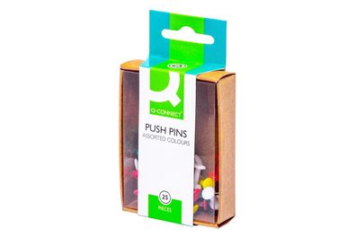 Q-Connect® KF02029 Pinnwand-Nadeln - 25 Stück sortiert