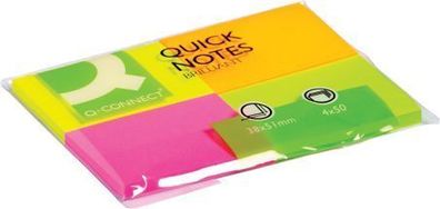 Q-Connect® KF10510 Haftnotizen Quick Notes - Brilliantfarben, 38 x 51 mm