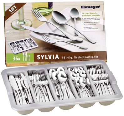 Esmeyer® 156-065 Sparset Sylvia, Edelstahl 18/0, hochglanzpoliert, 181 Besteckteile f