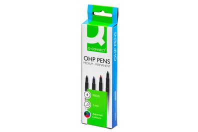 Q-Connect® KF01198 Faserschreiber - permanent, ca. 1 mm (M), 4er Pack